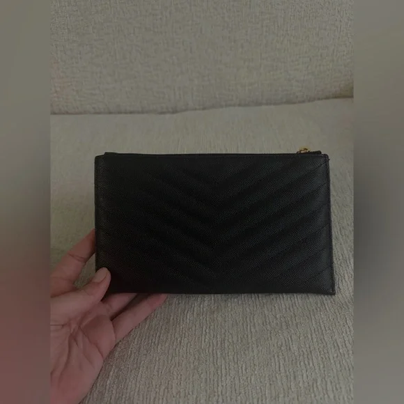 Saint Laurent Classic Black Pouch- Authentic - Picture 3 of 10